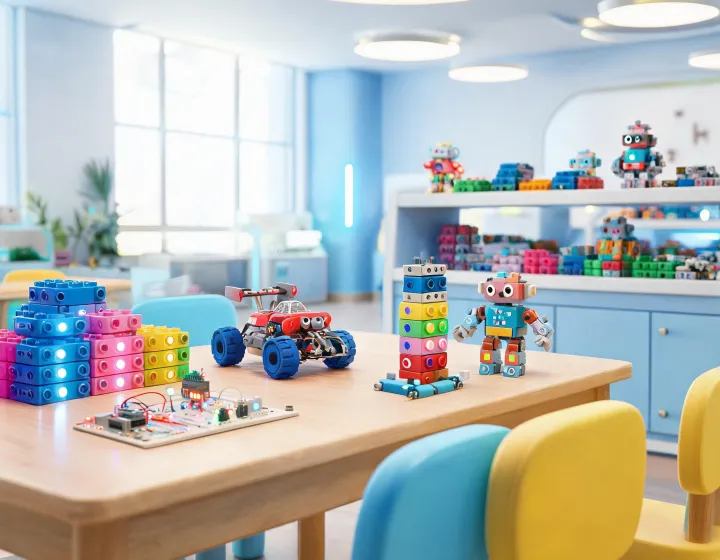 STEM toy lab with smart bricks and RC prototypes
